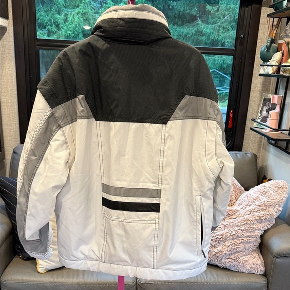 Descente Men's White and Gray Ski Jacket size Large - Picture 5 of 10